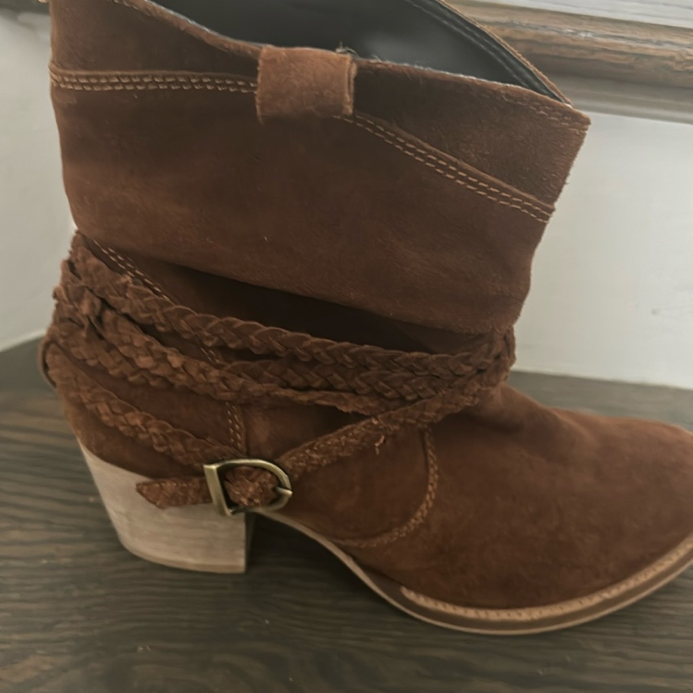 Suede cowboy boots